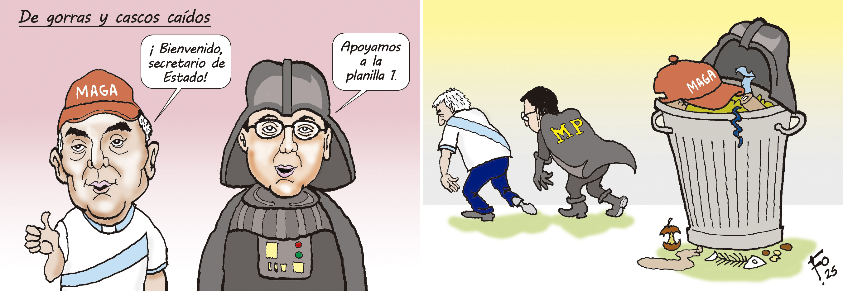 Personajes: Rafael Curruchiche y Ángel Pineda.