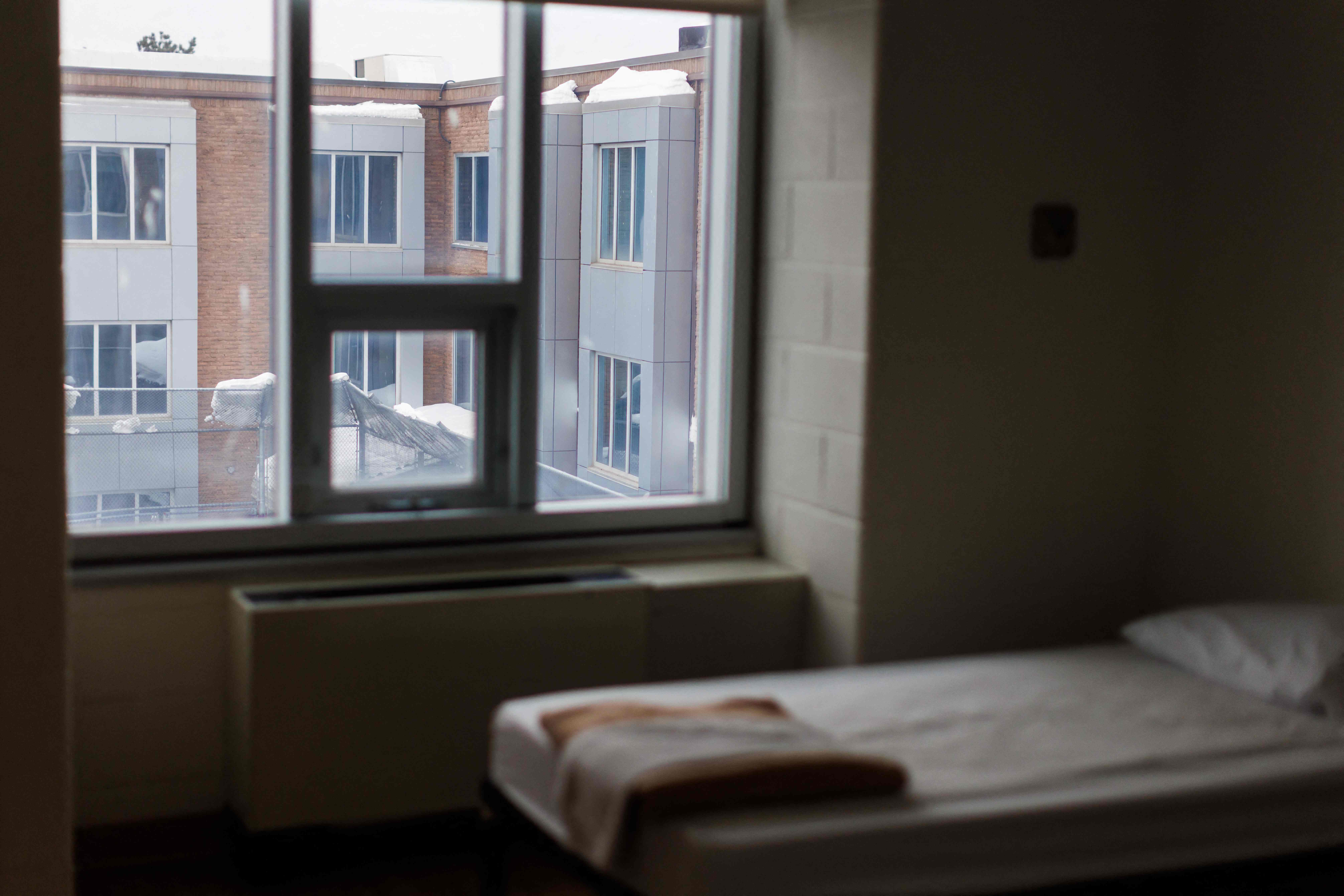 An empty bed is seen at the Toronto Immigration Holding Centre in Toronto, Ontario, Canada, February 19, 2025. The Toronto immigration holding centre is the largest of the three in Canada and can accommodate 195 people.
More than 4,000 detentions were recorded across those three detention centres in Canada between 2023 and 2024, according to  Canada Border Service Agency (CBSA) data. (Photo by Cole BURSTON / AFP)