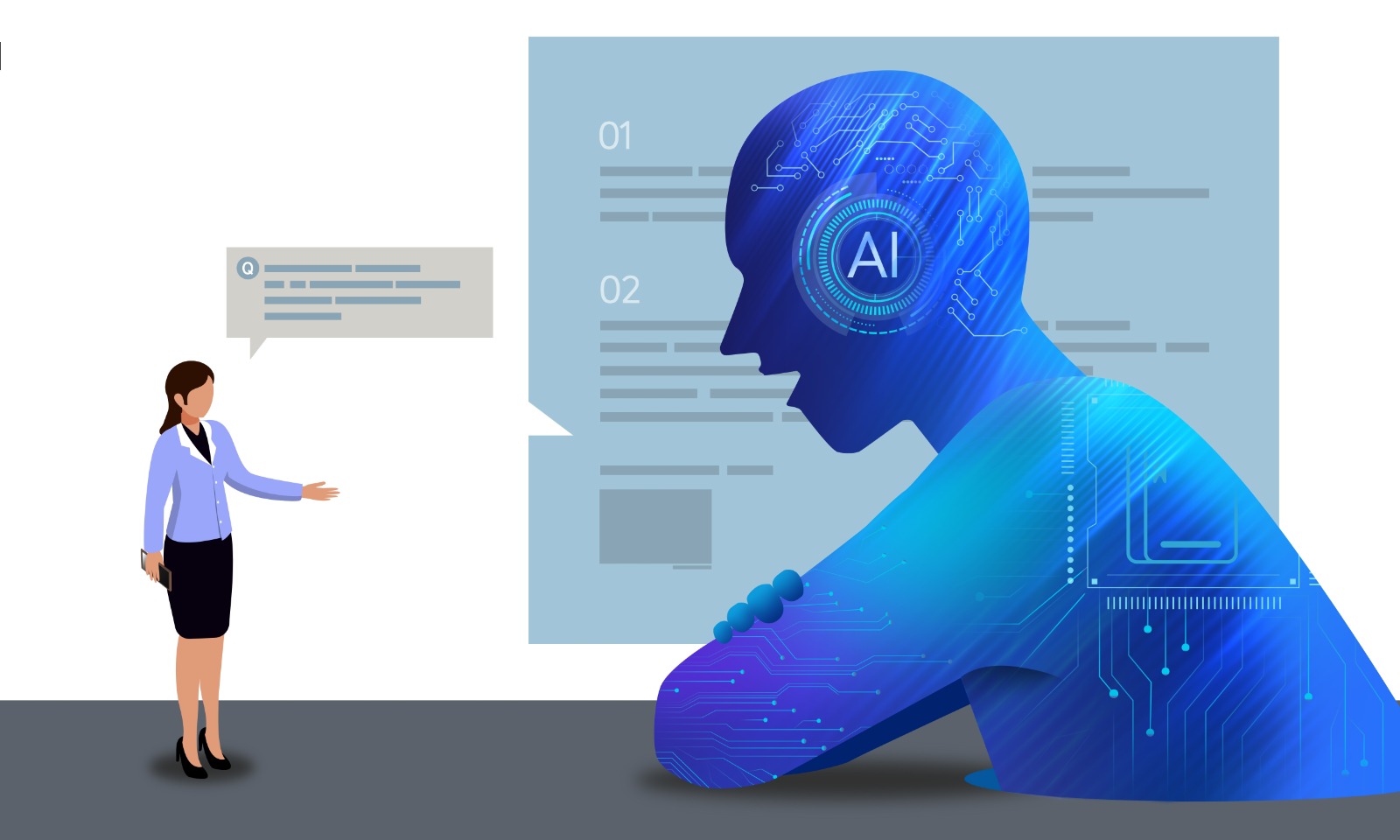 Un humano está hablando con una inteligencia artificial (IA)