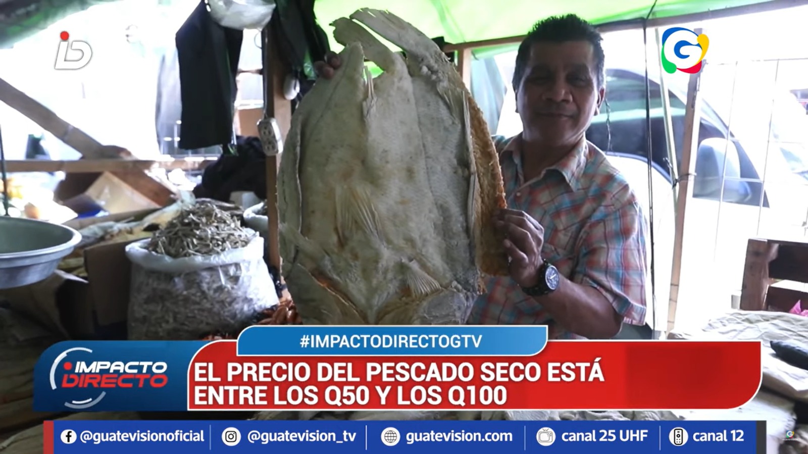 El precio de la libra del  pescado seco oscila entre los Q50 y Q100.  (Foto Prensa Libre: Impacto Directo)