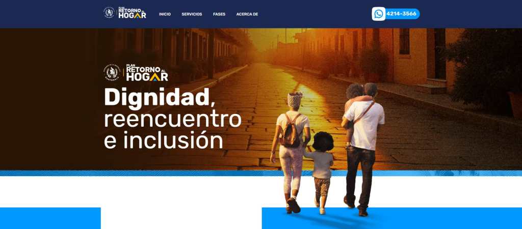 Plan Retorno al Hogar para migrantes retornados a Guatemala desde Estados Unidos sitio web