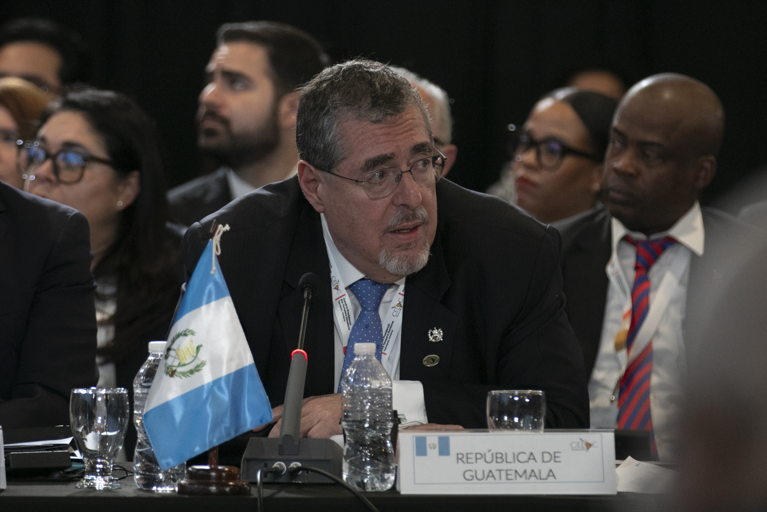 AME7359. TEGUCIGALPA (HONDURAS), 09/04/2025.- El presidente de Guatemala, Bernardo Arévalo, participa en la IX Cumbre de la Comunidad de Estados Latinoamericanos y Caribeños (Celac) este miércoles, en Tegucigalpa (Honduras). EFE/ Str