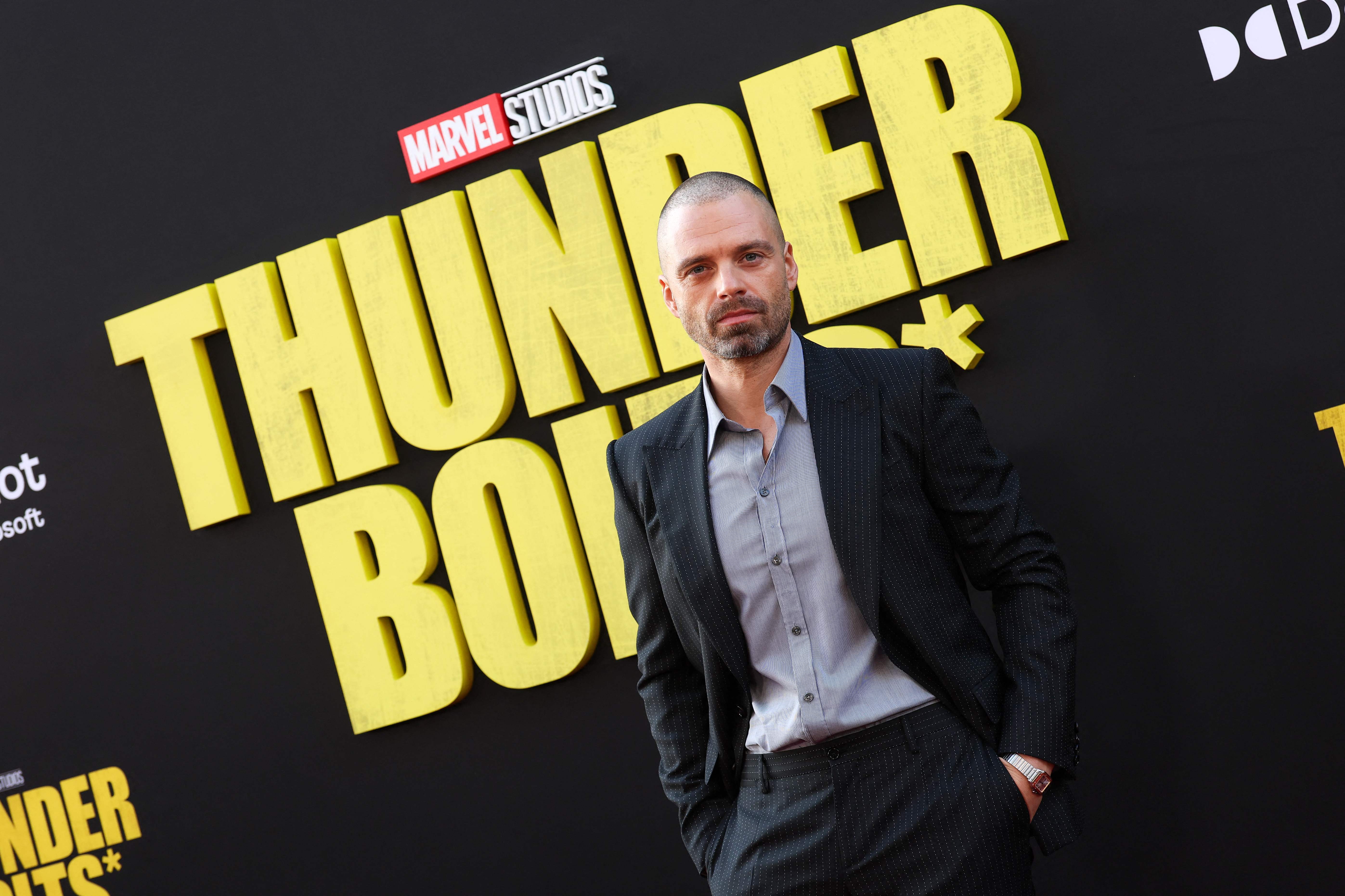 Romanian-US actor Sebastian Stan attends the world premiere of Marvel Studios' "Thunderbolts" at the Dolby Theatre in Hollywood, California, on April 28, 2025. (Photo by VALERIE MACON / AFP)