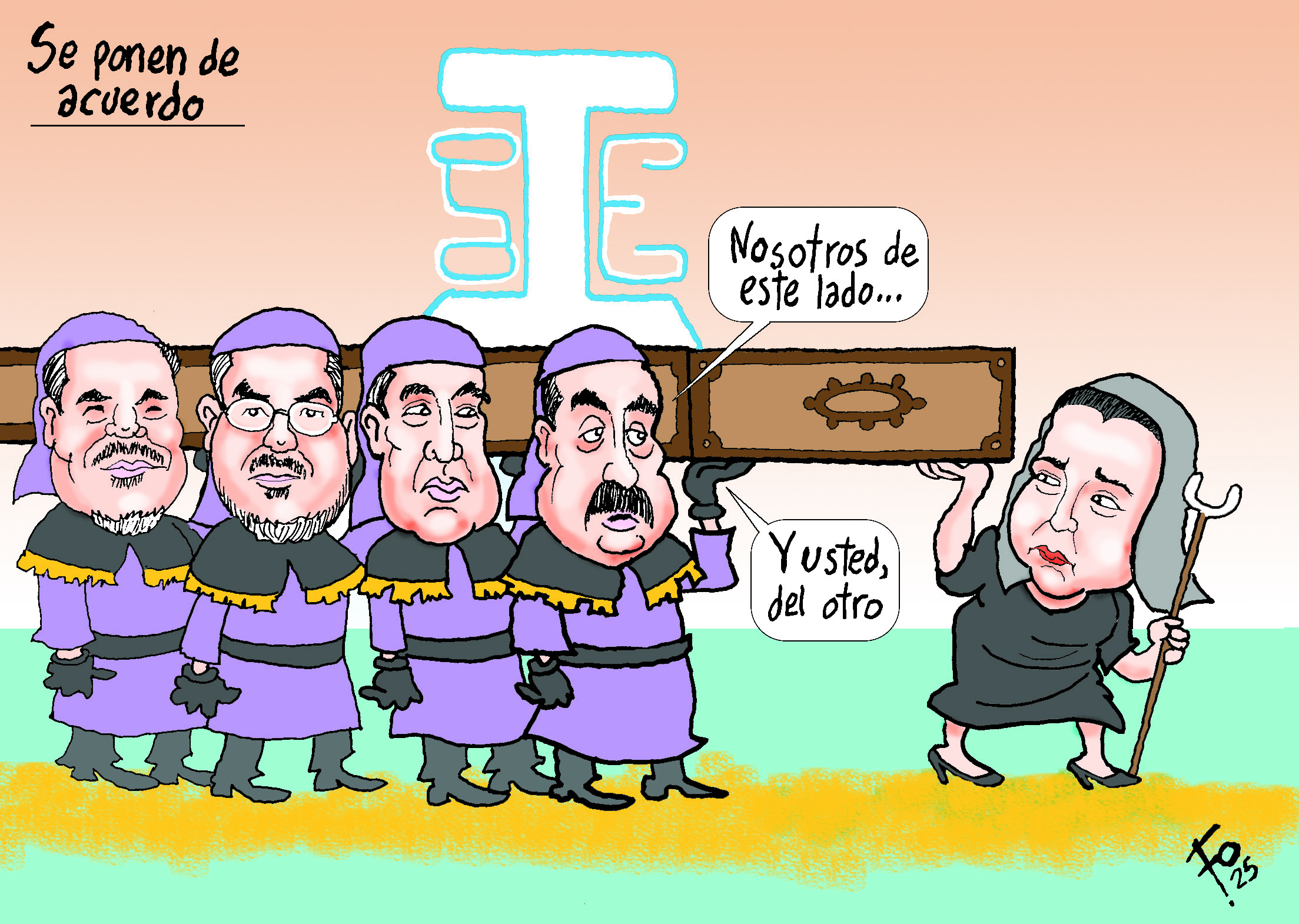 Pesonajes: Ricardo Cordón, Marlon Barahona, Noé Ventura, Antonio Cornejo y Blanca Alfaro.