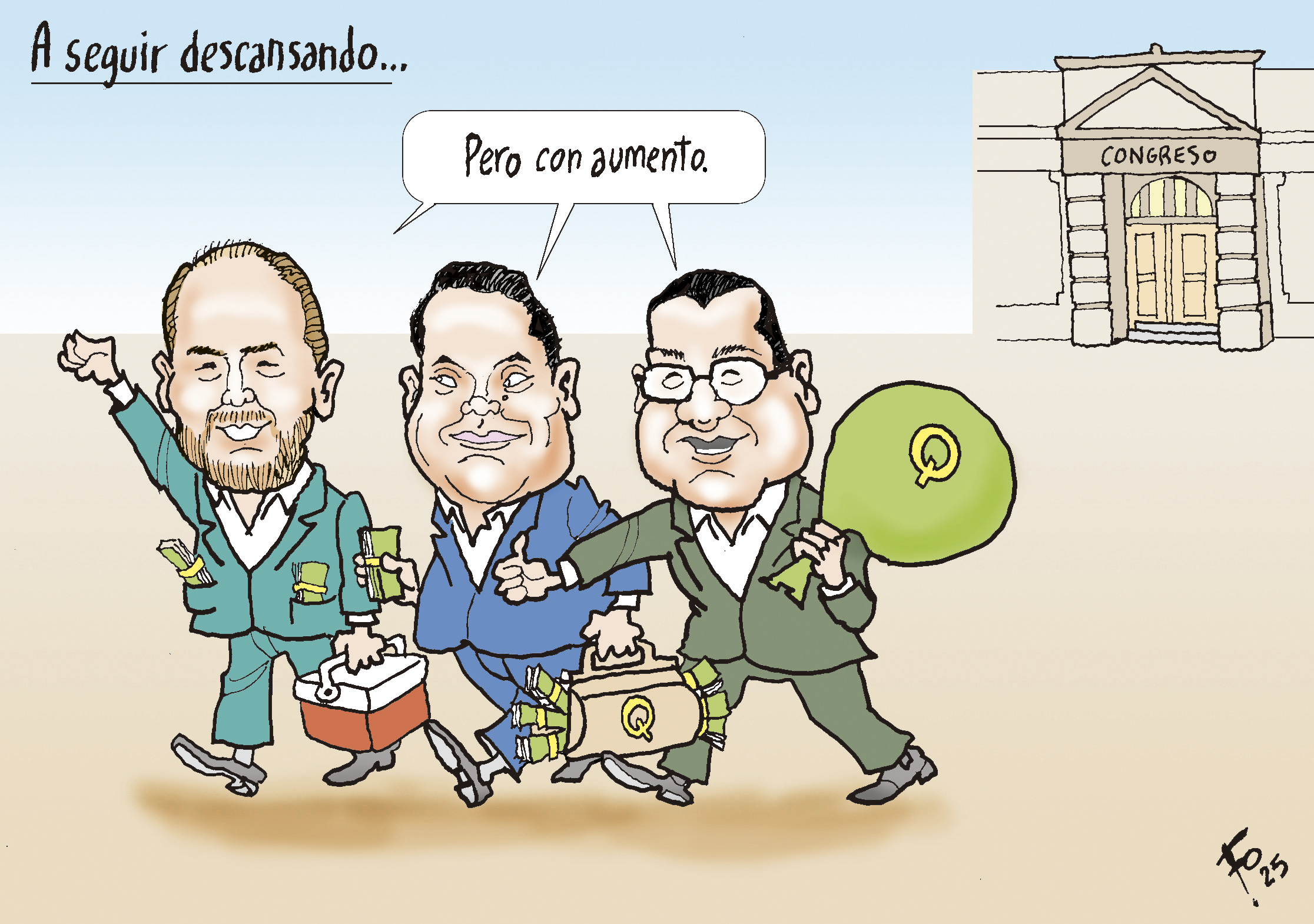 Personajes: Álvaro Arzú Escobar, Allan Rodriguez e Inés Castillo.