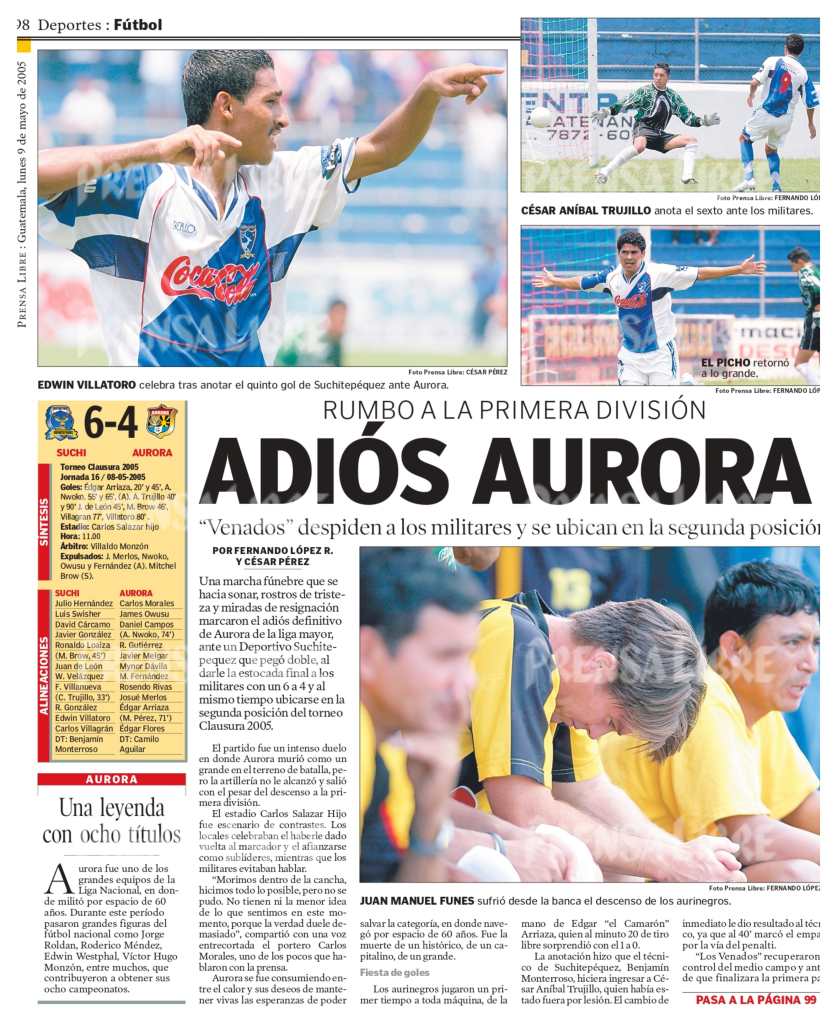 El descenso de Aurora se dio en 2005. (