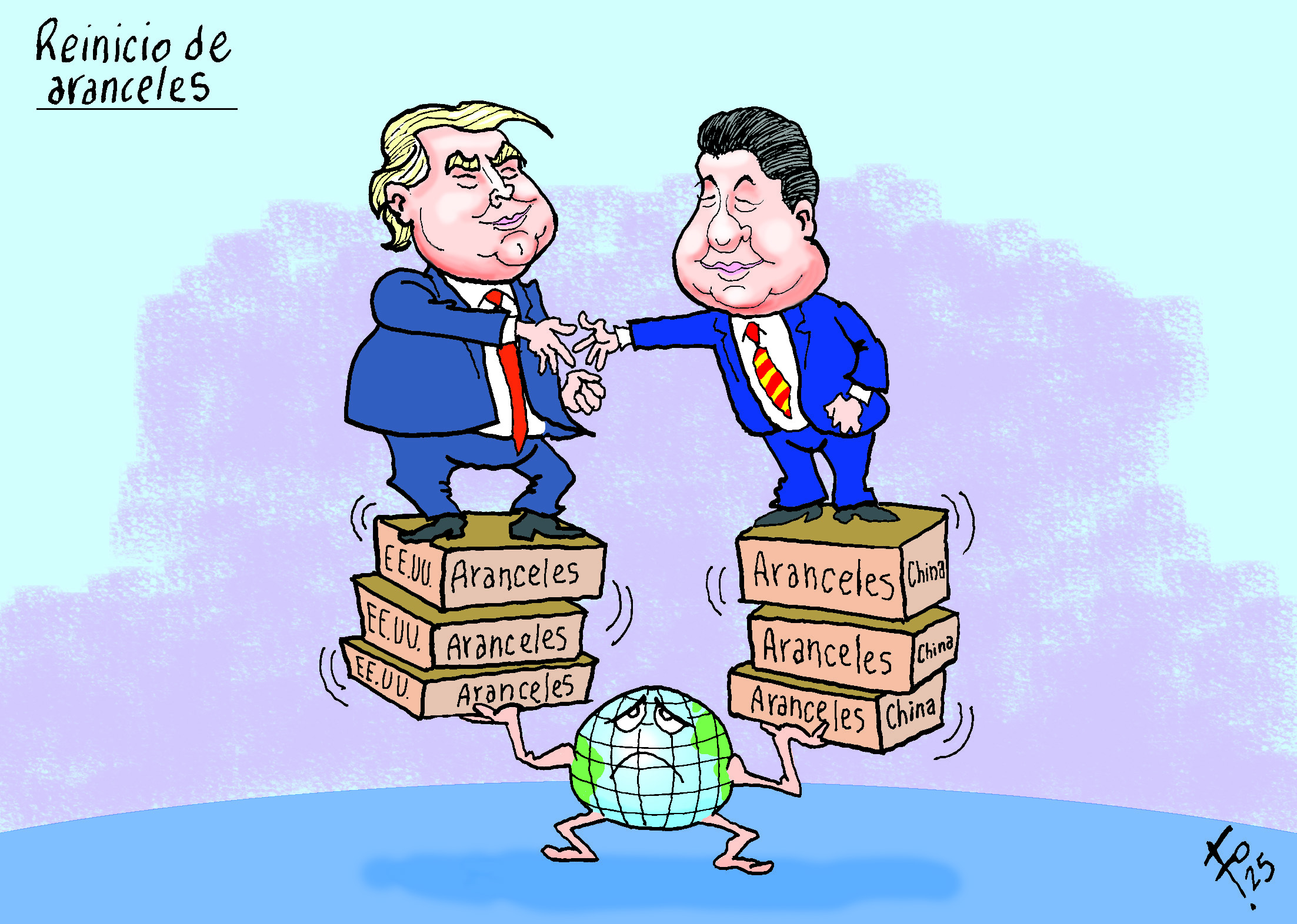 Personajes: Donald Trump y Xi Jinping.