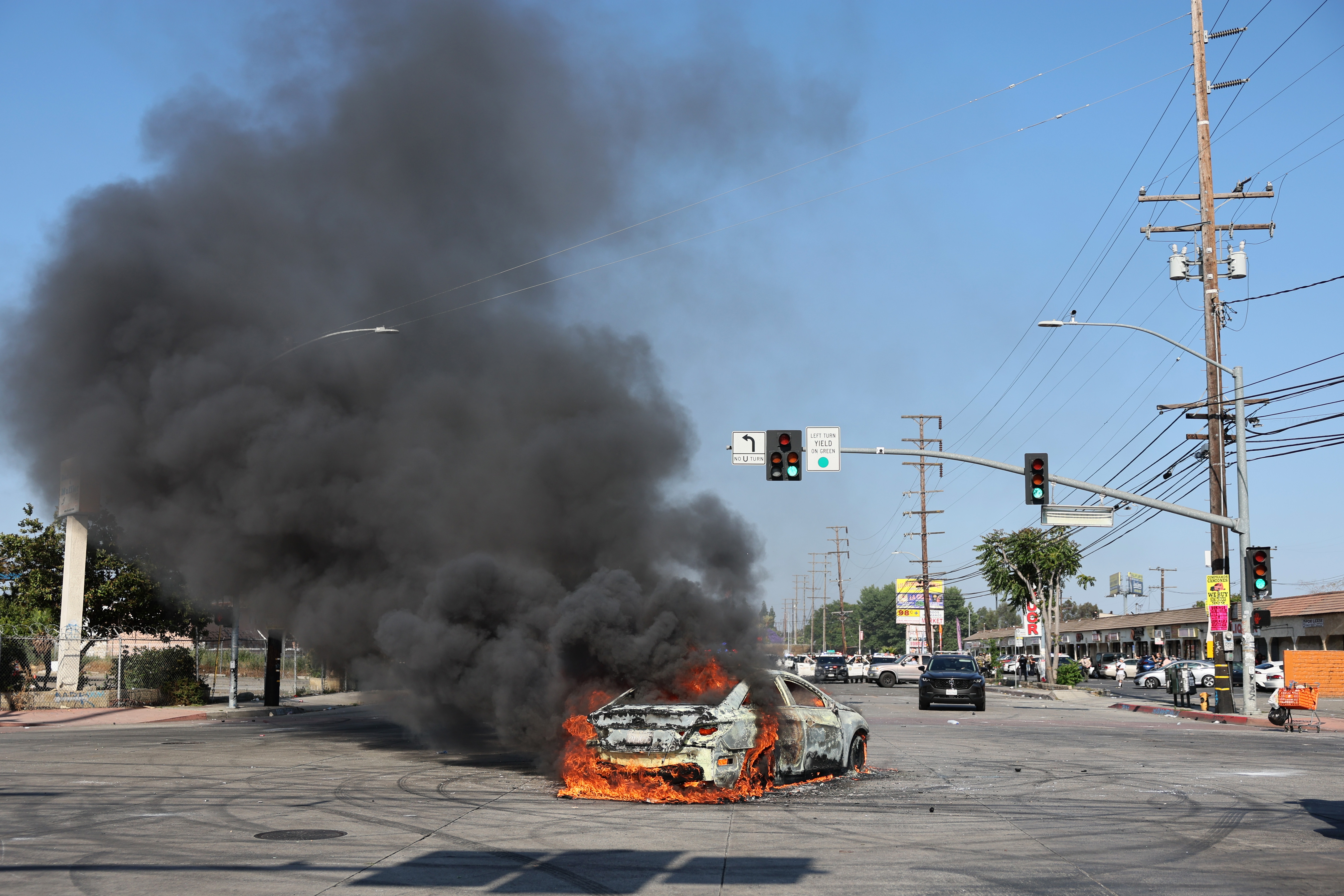 Redadas y manifetaciones en California