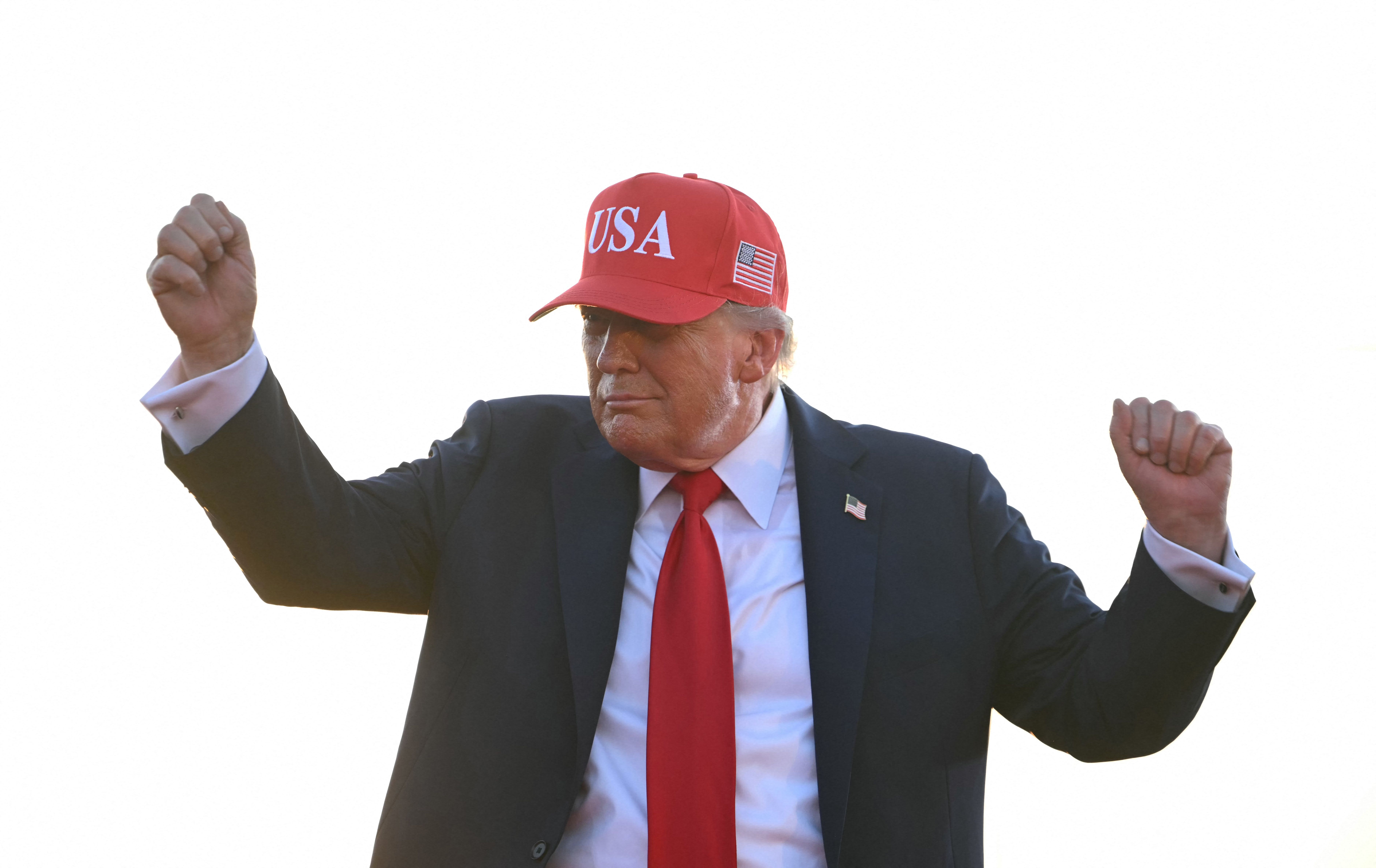 El presidente Donald Trump durante una actividad en Iowa, en Des Moines, el 3 de julio.  (Foto Prensa Libre: ANDREW CABALLERO-REYNOLDS / AFP)