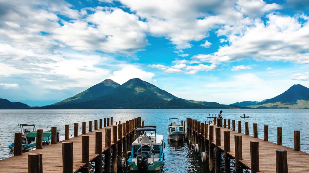Atitlán Lago de Atitlán vista de muelle