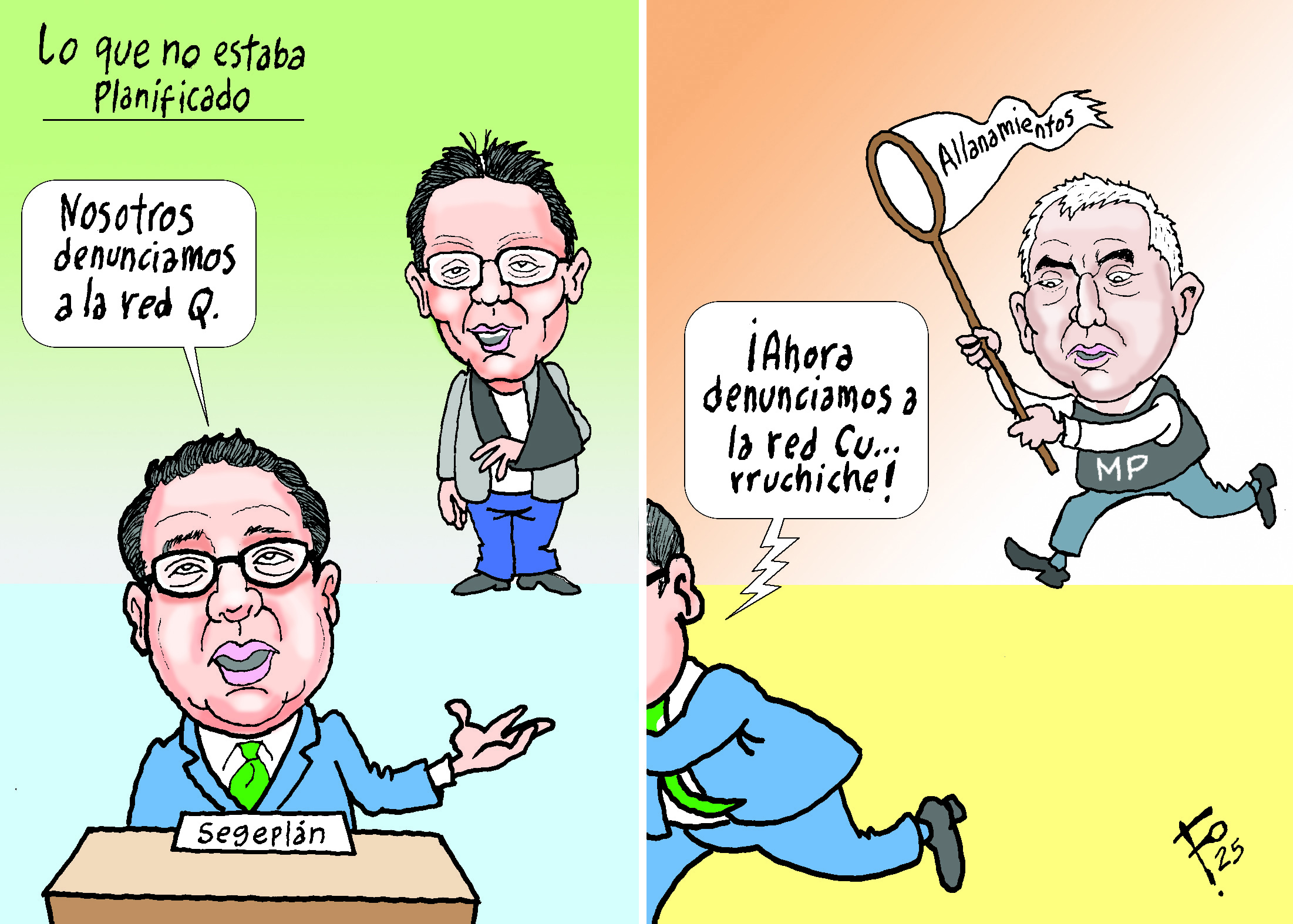 Personajes: Melvin Quijivix, Carlos Mendoza y Rafael Curruchiche.