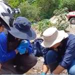 Personal del MARN toma muestras del río Villa Lobos para determinar la presencia de sustancias tóxicas, tras reportes de olores fétidos en Villa Nueva. (Foto Prensa Libre: Captura de pantalla)