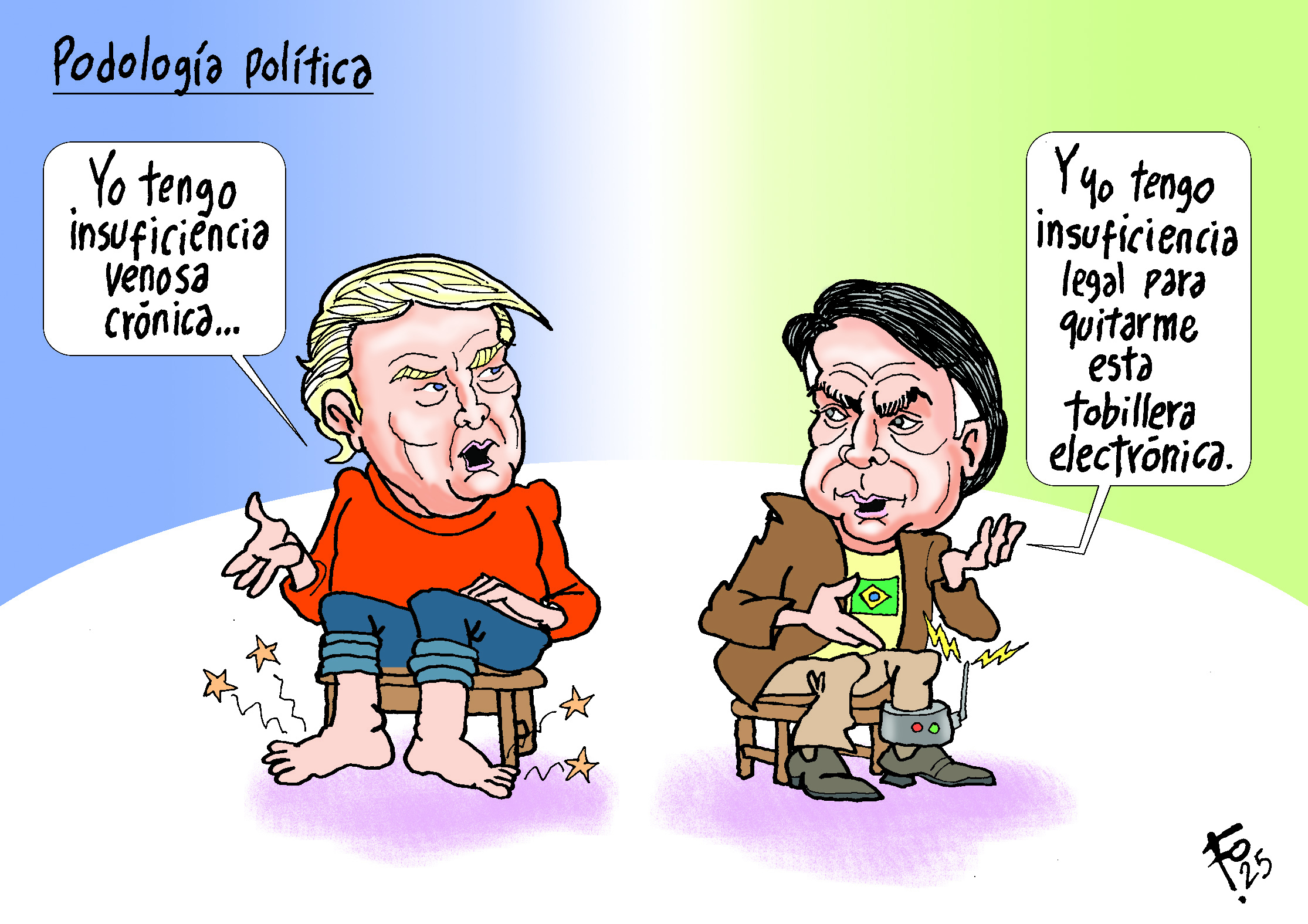 Personajes: Donald Trump y Jair Bolsonaro.