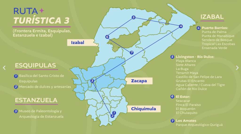 Ruta turística 3 Chiquimula Izabal Petén Inguat