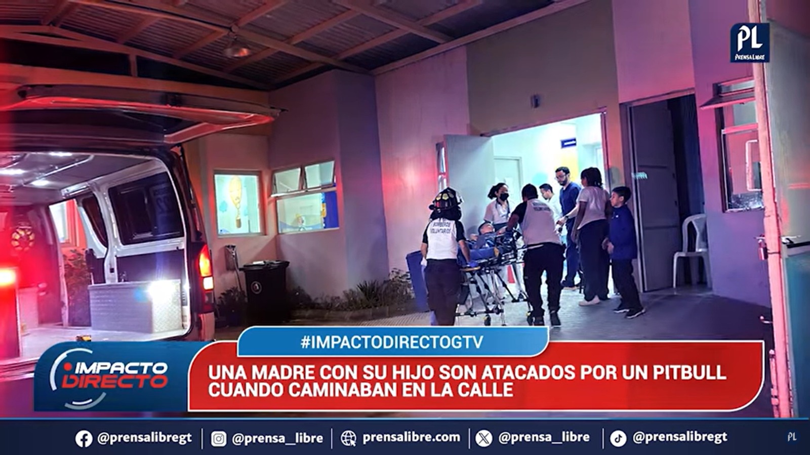 Una mujer y su hijo de 5 años son atacados por un perro pitbull en Palencia. (Foto Prensa Libre: Impacto Directo)