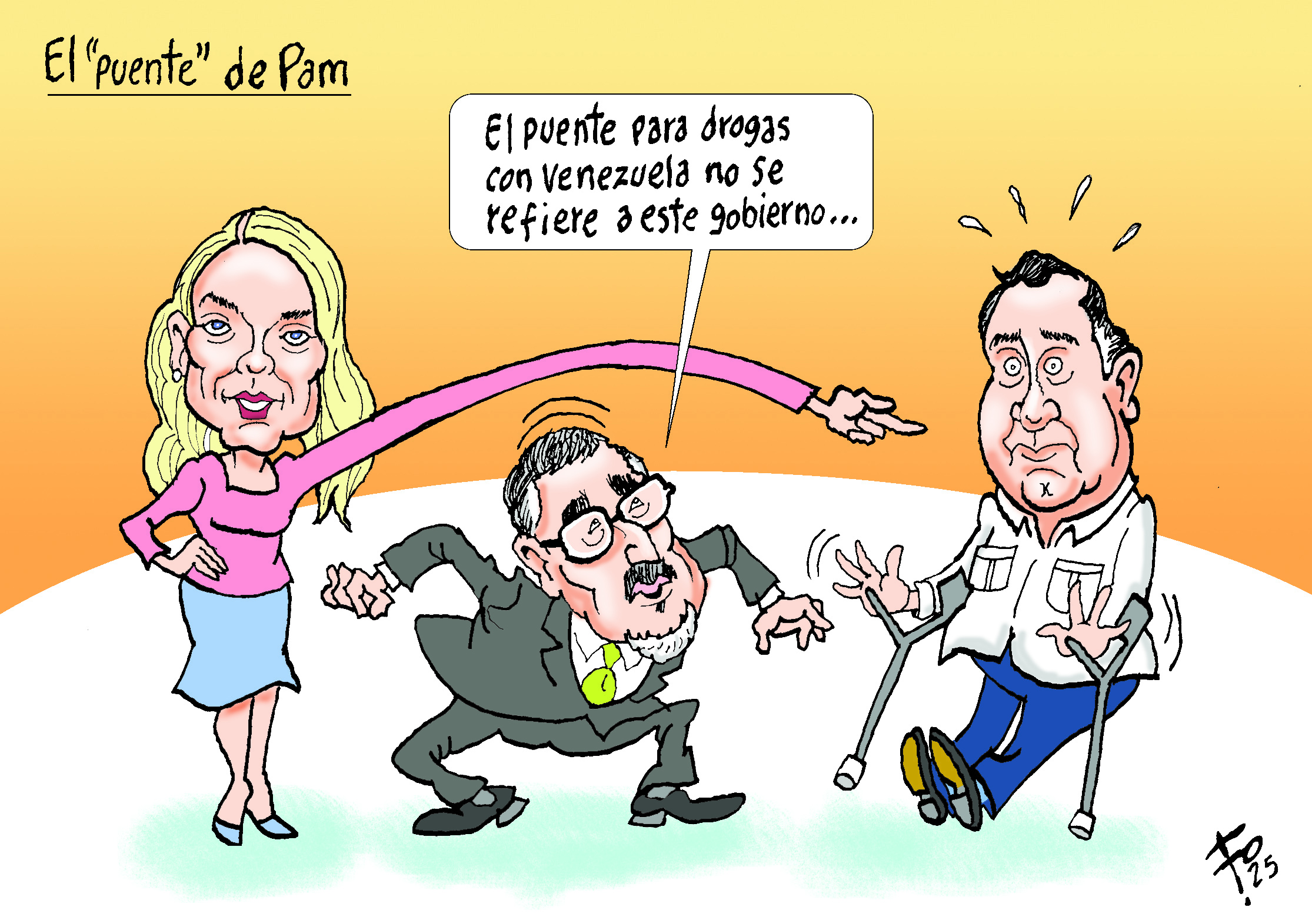 Personajes: Pam Bondi, Bernardo Arévalo y Alejandro Giammattei.
