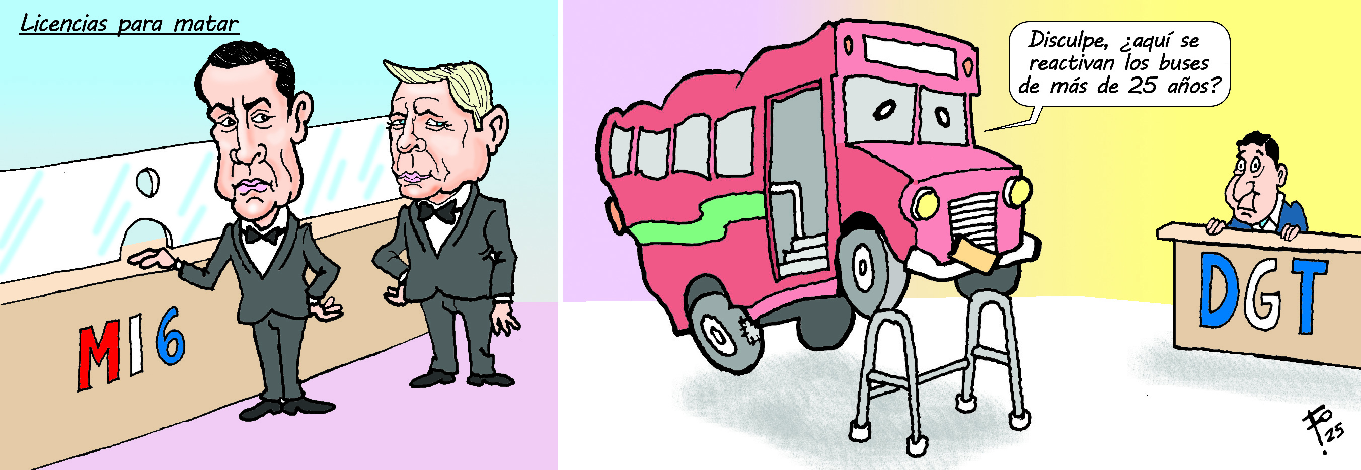 Personajes: Sean Connery y Daniel Craig.