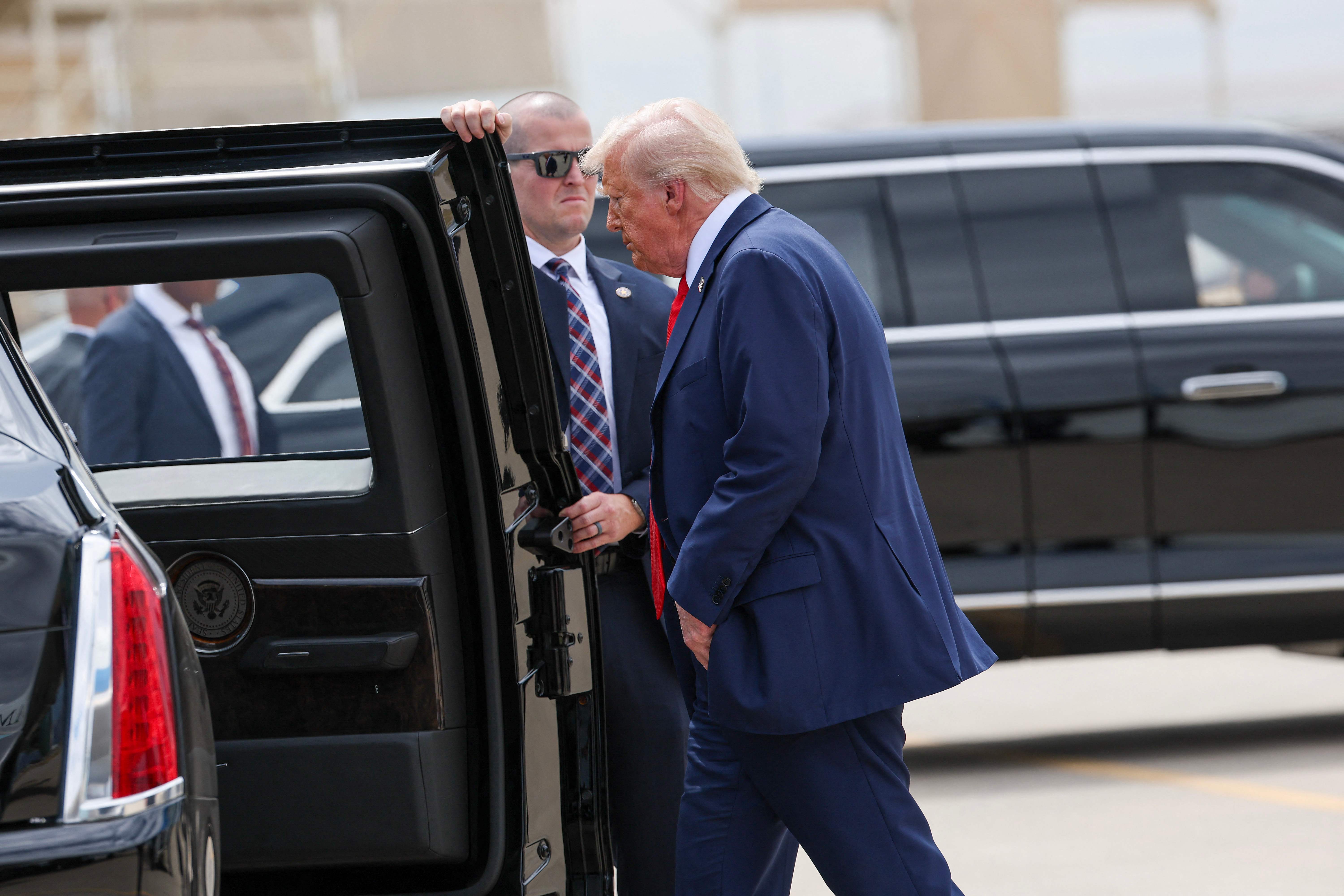 Trump llega al funeral de Charlie Kirk