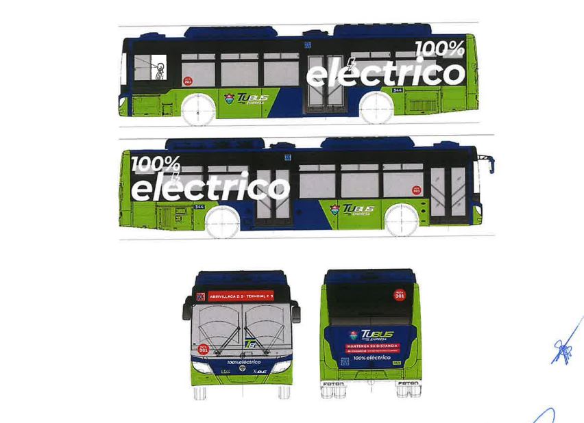 Bus de Tu Bus representación de la imagen que deberán tener las unidades de las 17 rutas nuevas Captura de pantalla de las bases del concurso público