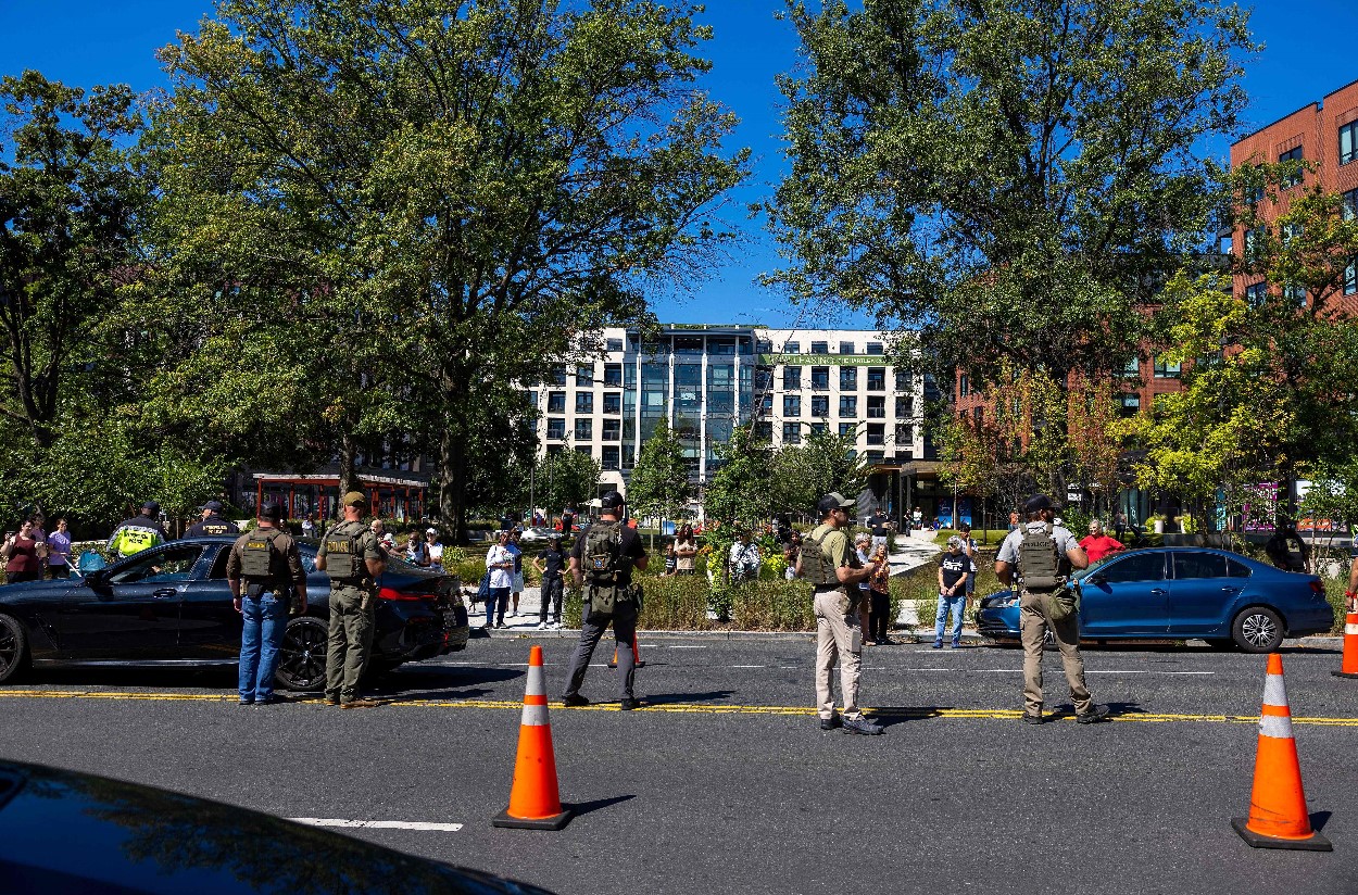 Diversas fuerzas policiales participan en despliegue en Washington D. C. (Foto Prensa Libre: AFP)