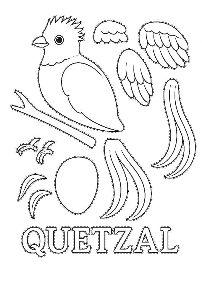 quetzal en relieve