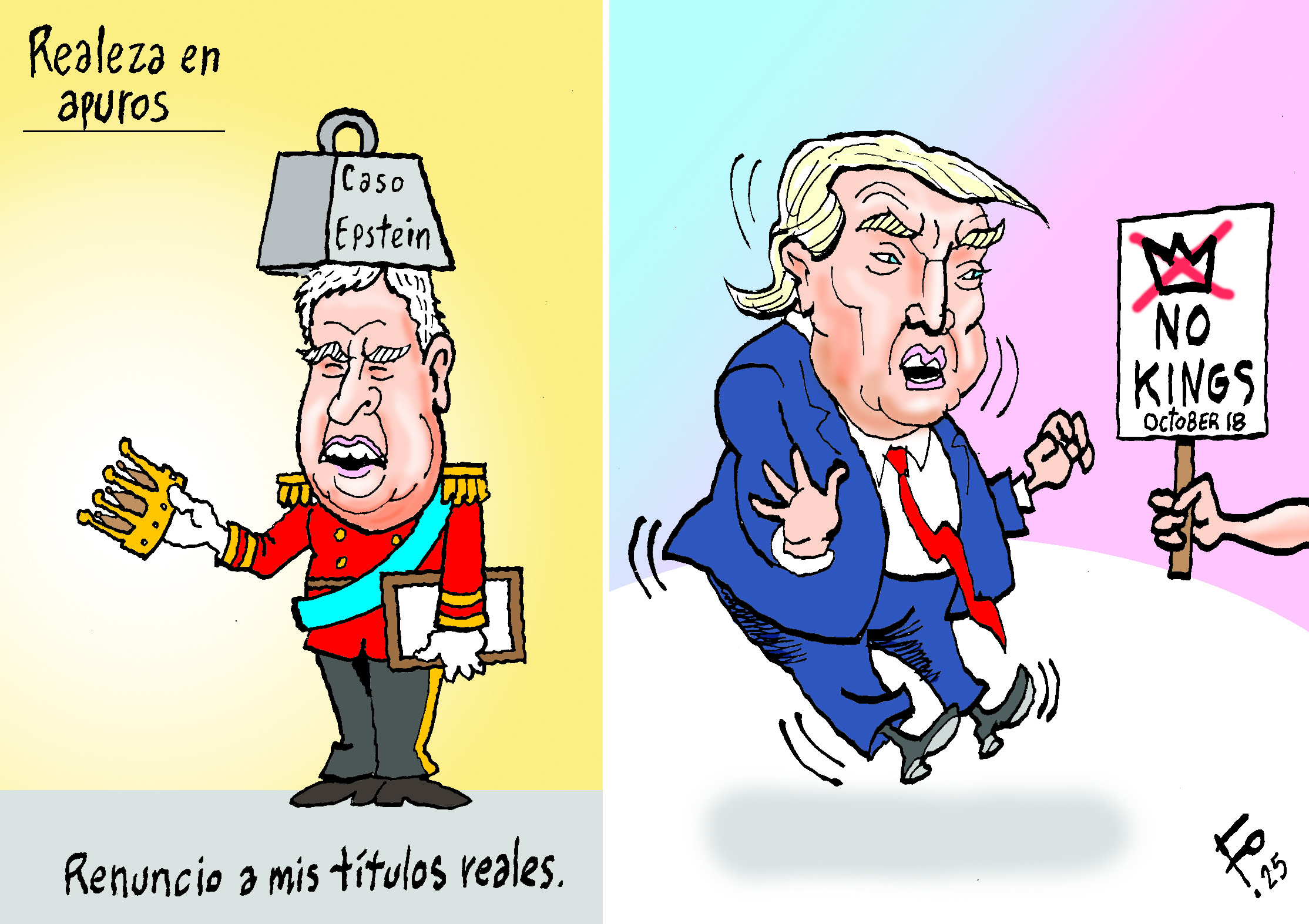 Peersonajes: Príncipe Andrés y Donald Trump.