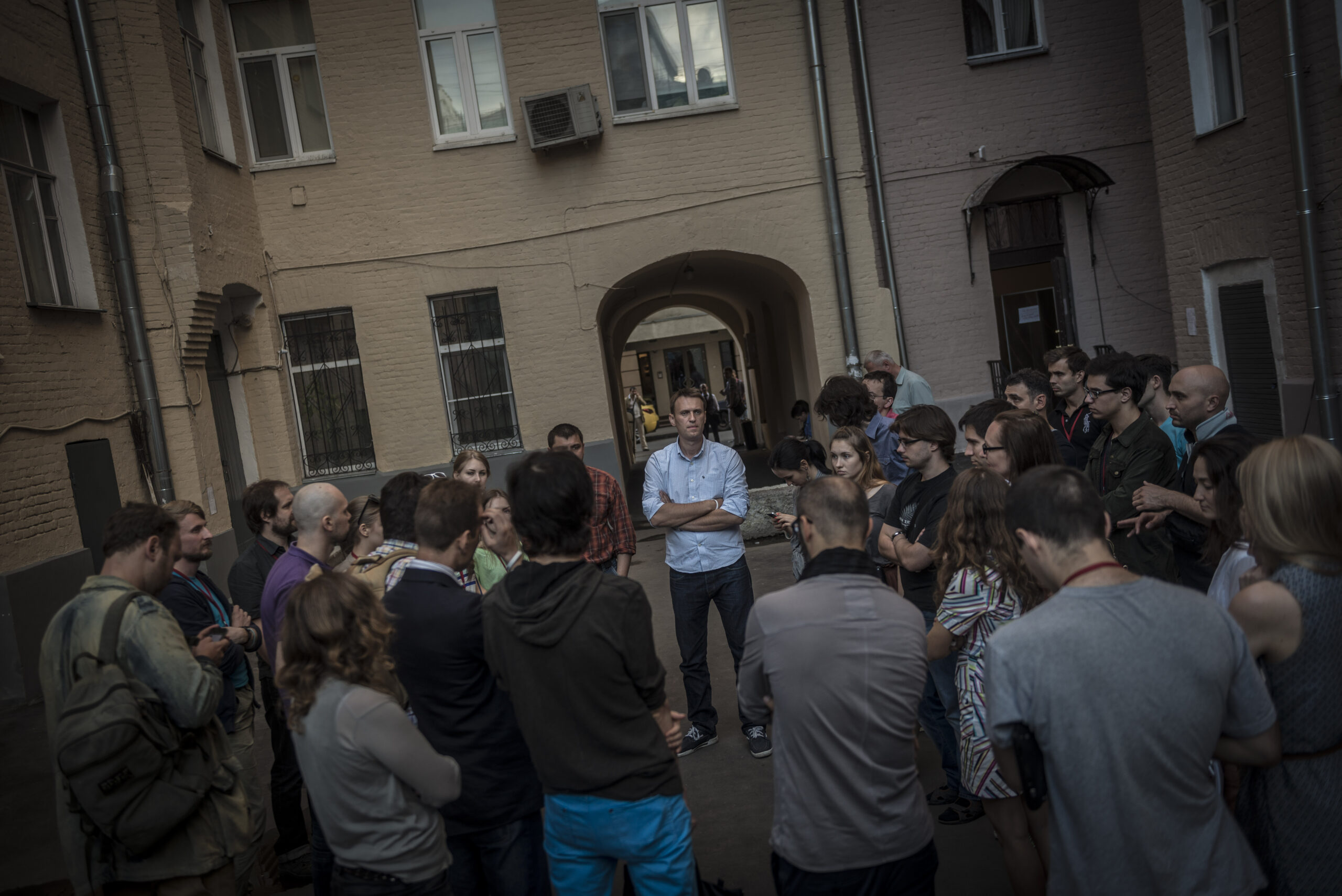 FILE Ñ  Aleksei Navalny delivers remarks during his election campaign in Moscow, on Aug. 2, 2013. NavalnyÕs broad online presence challenged the Russian government. (Sergey Ponomarev/The New York Times)
