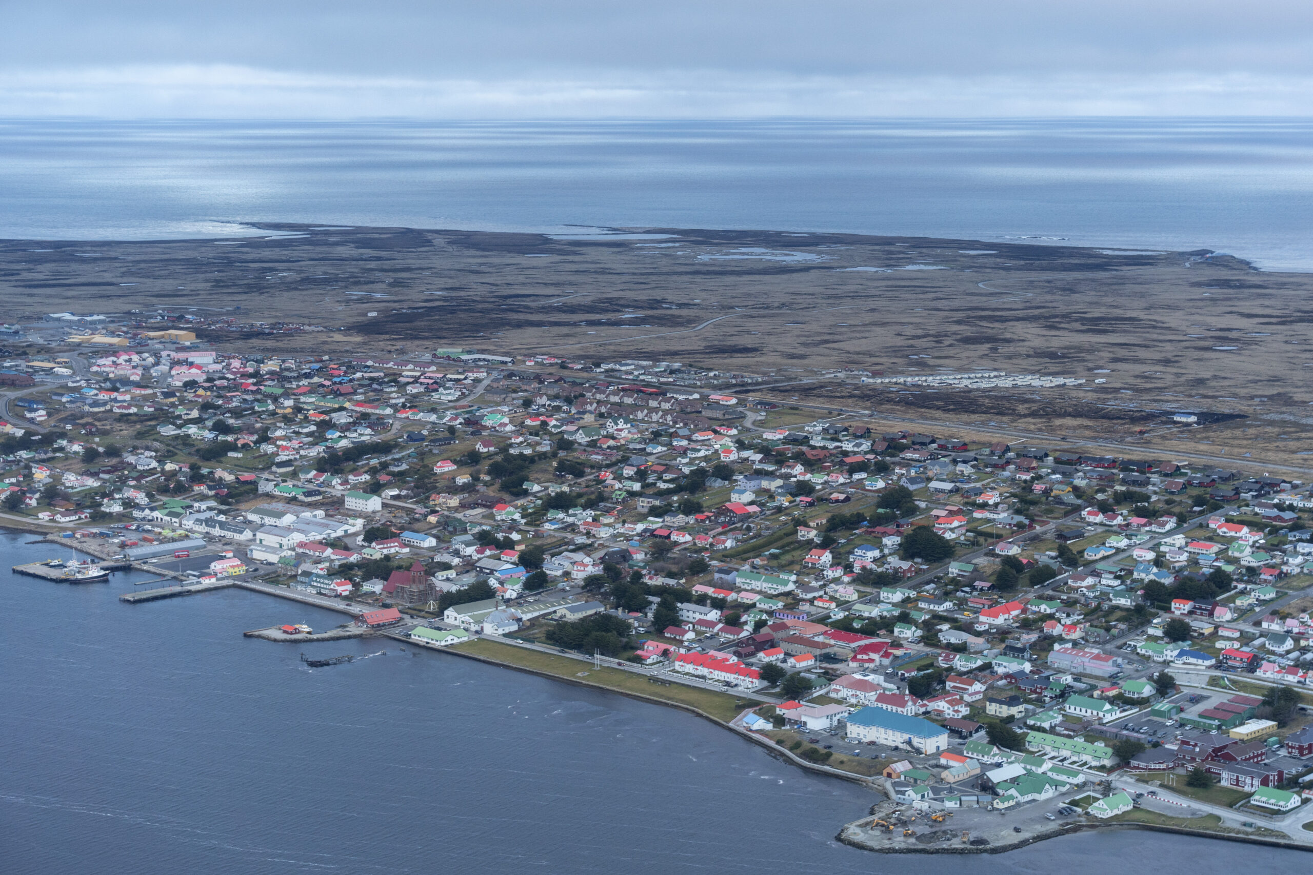 FILE Ñ The town of Stanley, in the Falkland Islands, in June 2019. An internal Pentagon email reportedly suggests that the Trump administration is reviewing options to penalize Britain and Spain for insufficiently supporting the war in Iran. One option: America could withdraw support for BritainÕs sovereignty over the Falkland Islands. (Sebastian Modak/The New York Times)