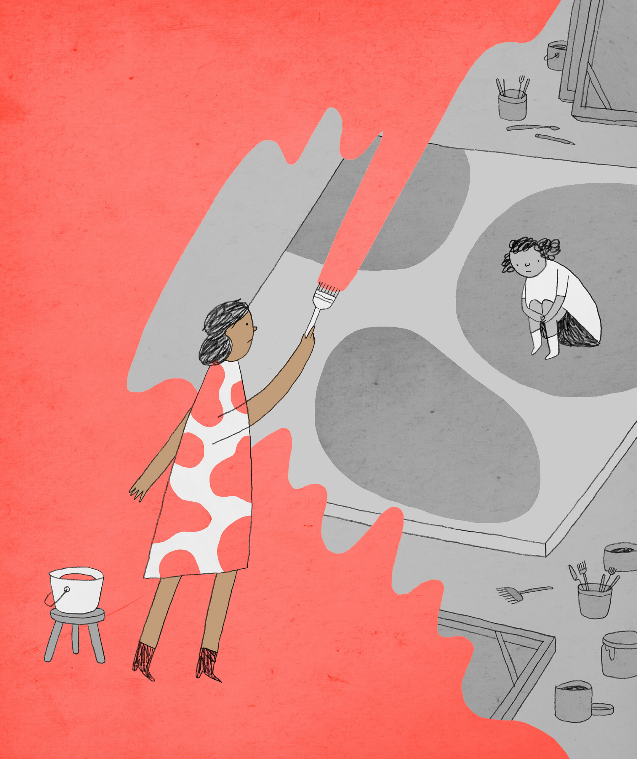 BC-MODERN-LOVE-PAINTING-PAST-ART-NYTSF —  Painting Over My Painful Past. (Brian Rea/The New York Times) — FOR USE ONLY WITH MODERN LOVE STORY SLUGGED BC-MODERN-LOVE-PAINTING-PAST-ART-NYTSF FOR APRIL 23, 2026. ALL OTHER USE PROHIBITED.