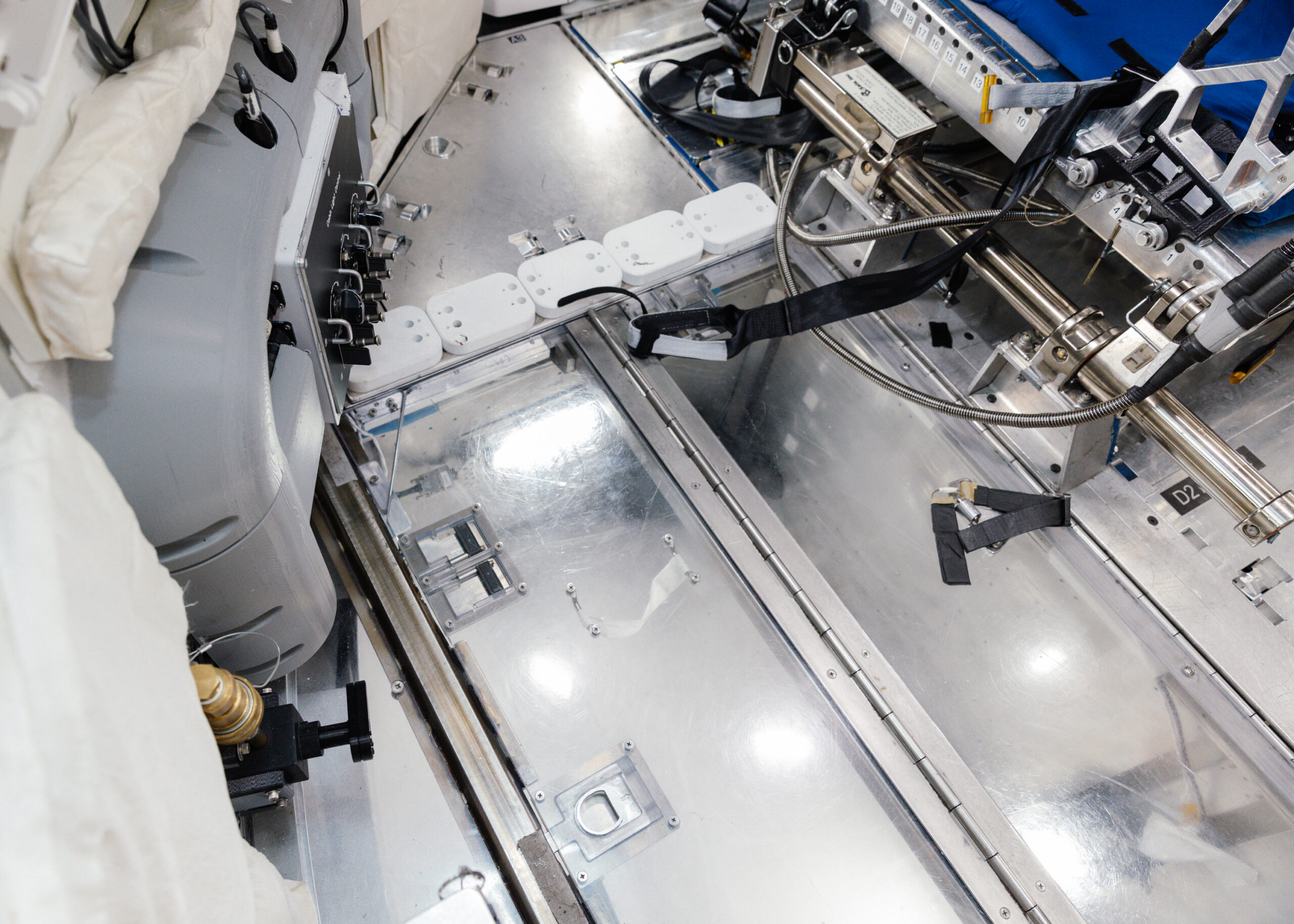 A replica of the toilet aboard the Artemis II, used for training at the Johnson Space Center in Houston on Jan. 29, 2026. The Universal Waste Management System represents the first time a real toilet has been installed on a mission into deep space; the Apollo crews of the 1960s and 70s used waste collection bags on their way to the moon. (Cassandra Klos/The New York Times)