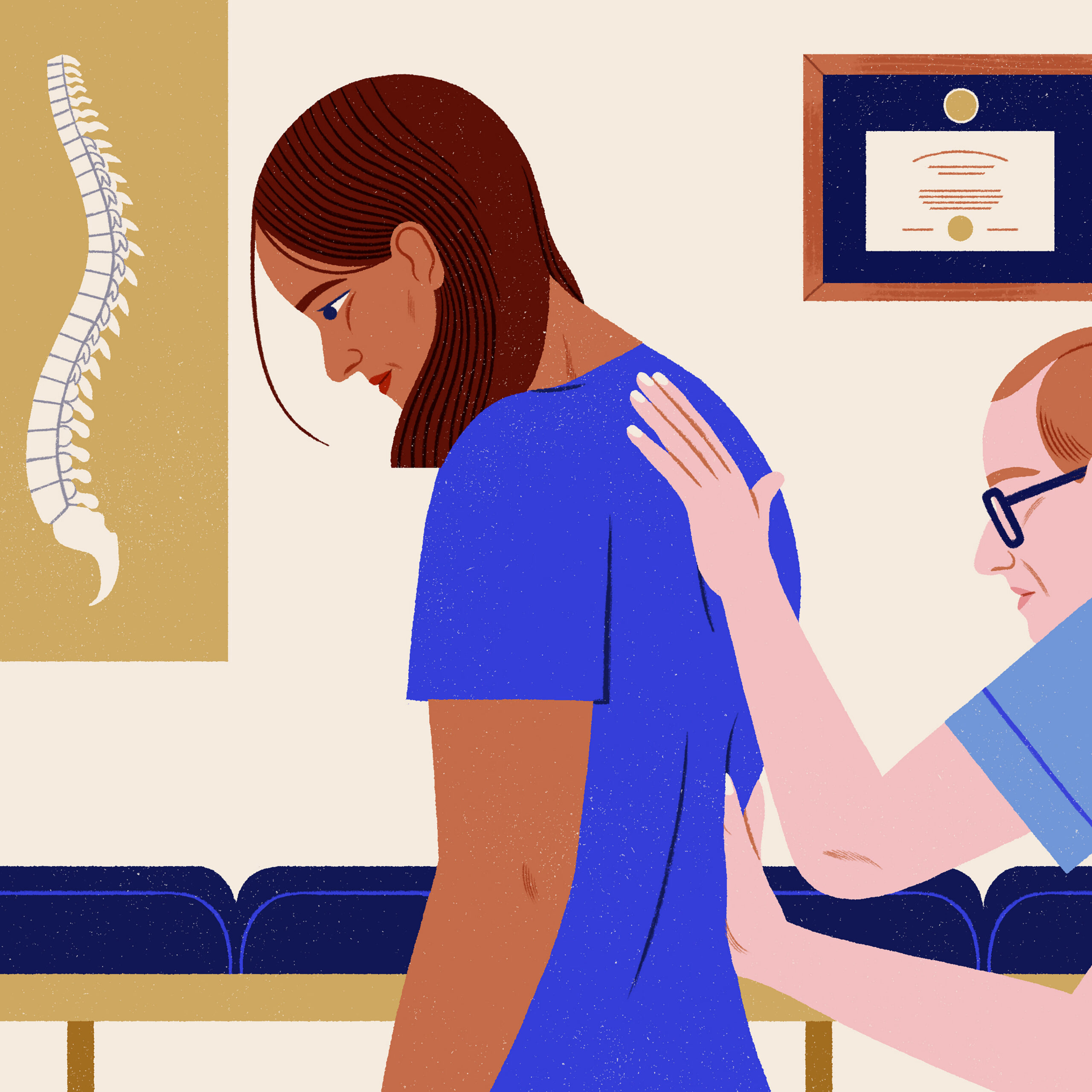 Chiropractors advertise their services for a wide range of conditions -- only some of which are backed by evidence. (Montse Galbany/The New York Times) -- FOR EDITORIAL USE ONLY WITH NYT STORY CHIROPRACTIC EXPLAINER BY TEDDY ROSENBLUTH FOR MAY 24, 2026. ALL OTHER USE PROHIBITED. --