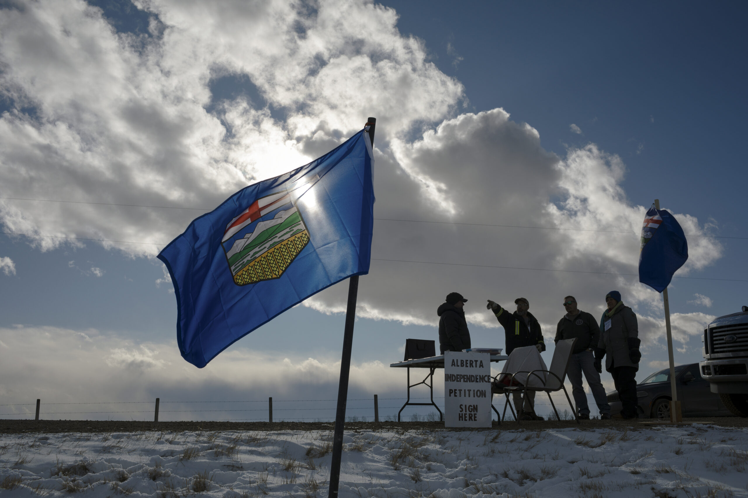 A truck parked in Edmonton, Alberta, Canada, on May 27, 2026. More than 30 percent of Albertans support separatism in polls. (Amber Bracken/The New York Times)
