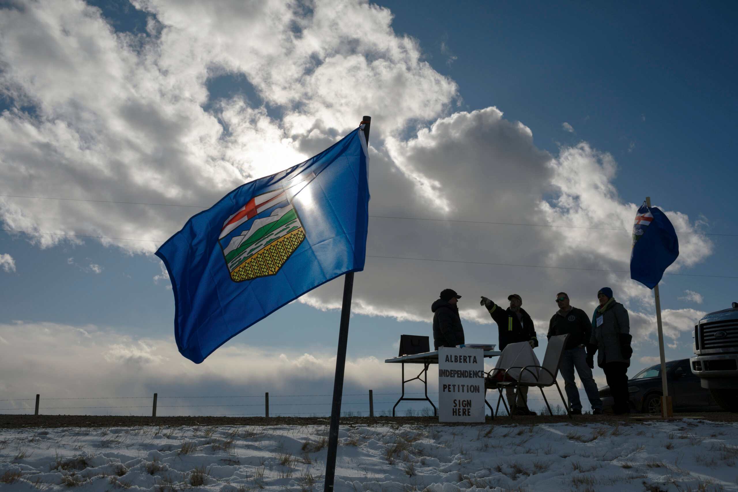 A truck parked in Edmonton, Alberta, Canada, on May 27, 2026. More than 30 percent of Albertans support separatism in polls. (Amber Bracken/The New York Times)