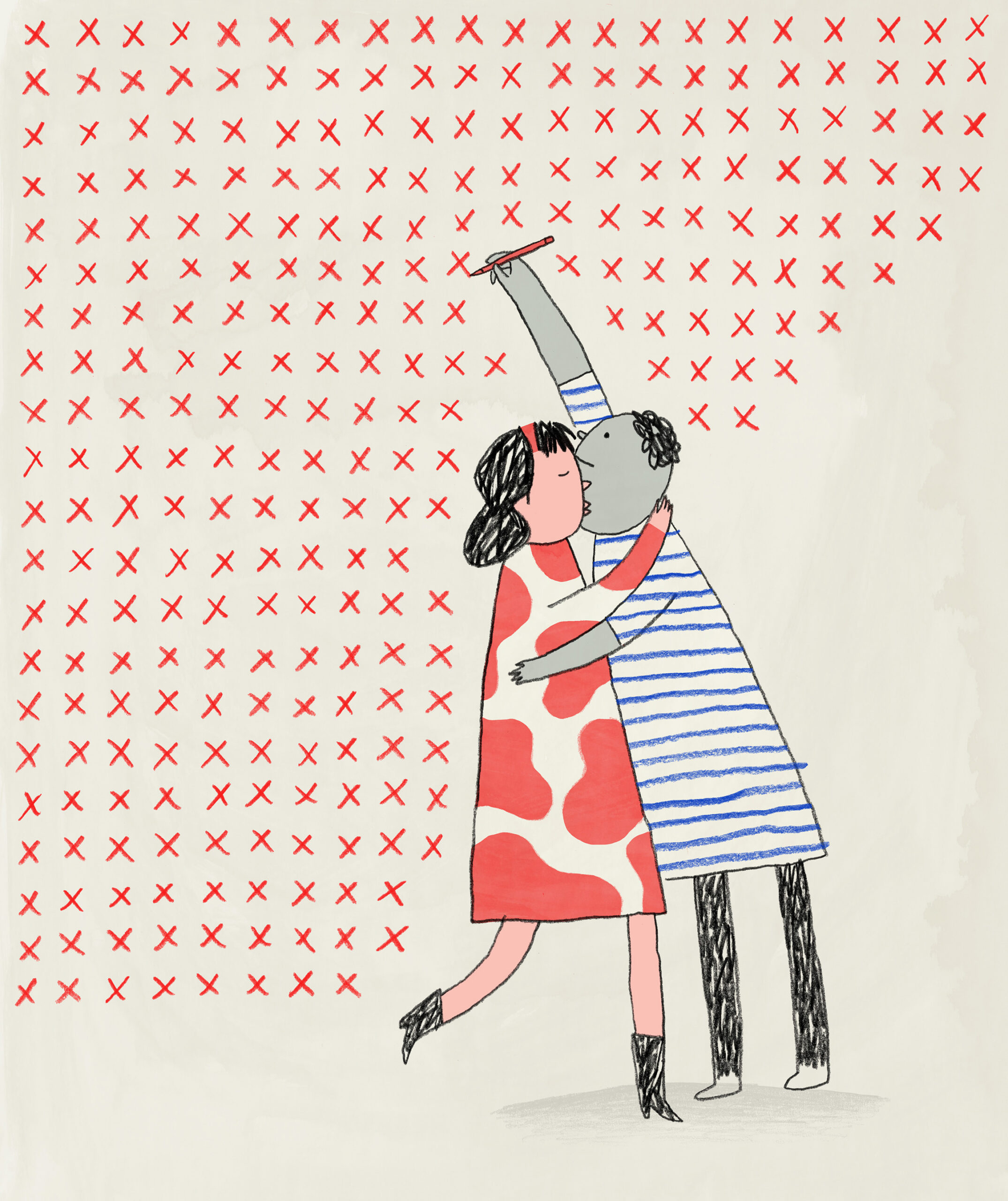 BC-MODERN-LOVE-MILLION-TIMES-ART-NYTSF -- He Wanted to Kiss a Million Times. Could We Do It? (Brian Rea/The New York Times) -- FOR USE ONLY WITH MODERN LOVE STORY SLUGGED BC-MODERN-LOVE-MILLION-TIMES-ART-NYTSF FOR JUNE 3, 2026. ALL OTHER USE PROHIBITED.