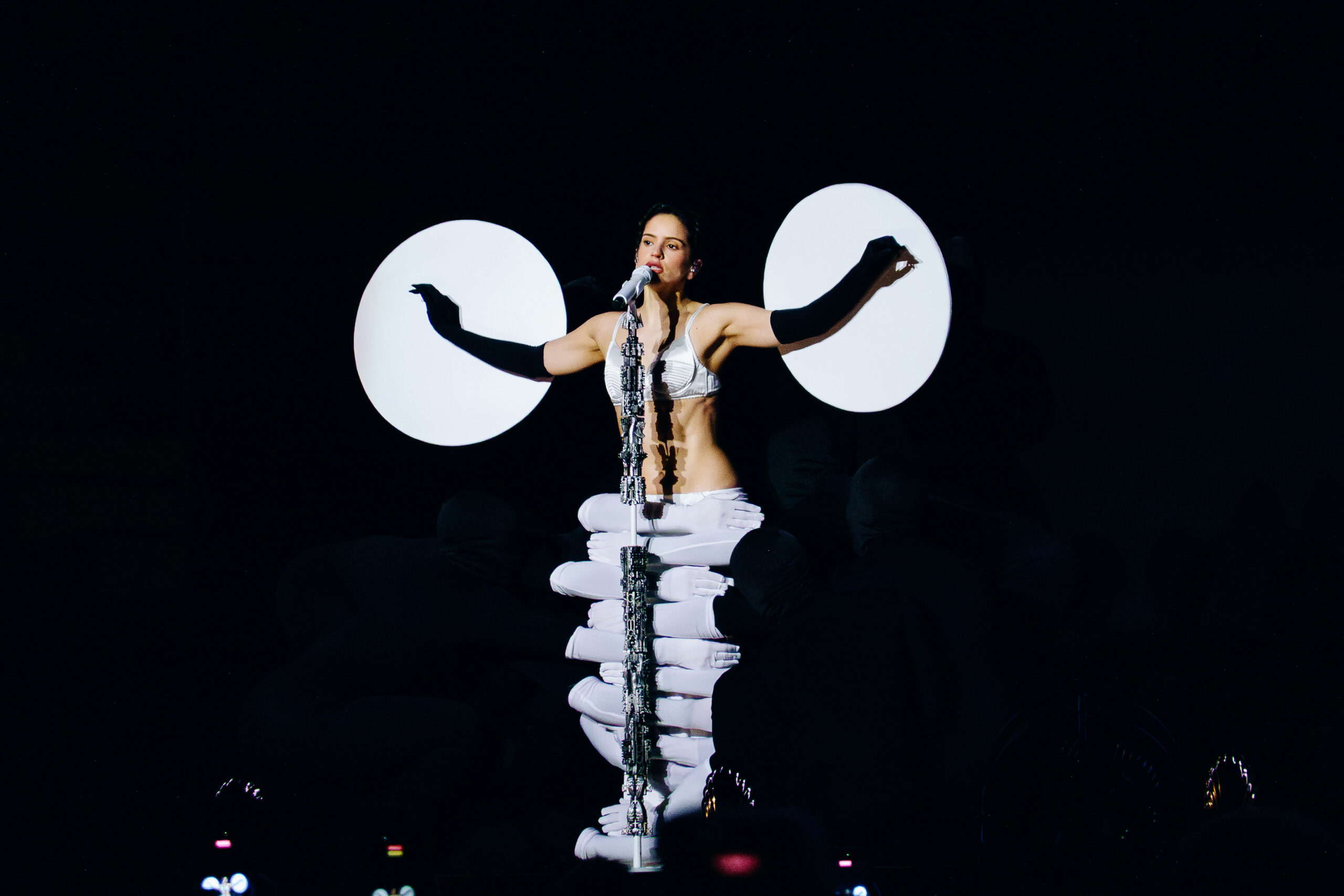 NYTSELECTS -- Rosalía performs at Madison Square Garden in New York during her Lux Tour, June 17, 2026. On her tour, the pop star mingles dance genres, starting the show on pointe. (The New York Times)