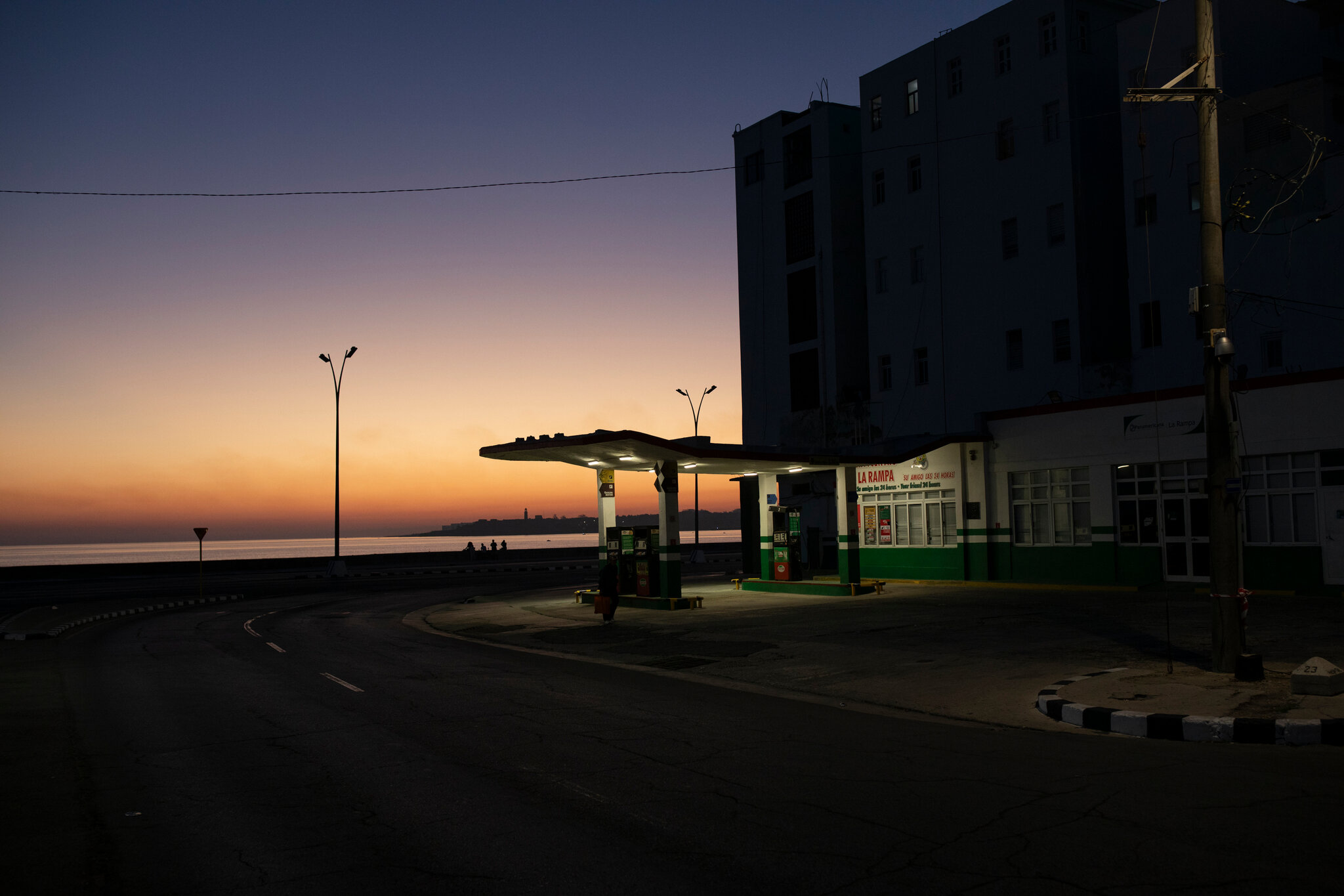 An empty gas station in Havana. Lisette Poole González for The New York Times