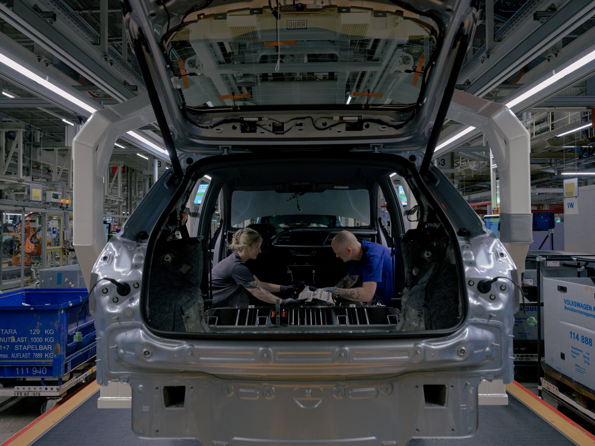 Una fábrica de Volkswagen en Zwickau, Alemania, en 2024. El fabricante de coches es una parte fundamental de la base industrial del país. Ingmar Nolting para The New York Times