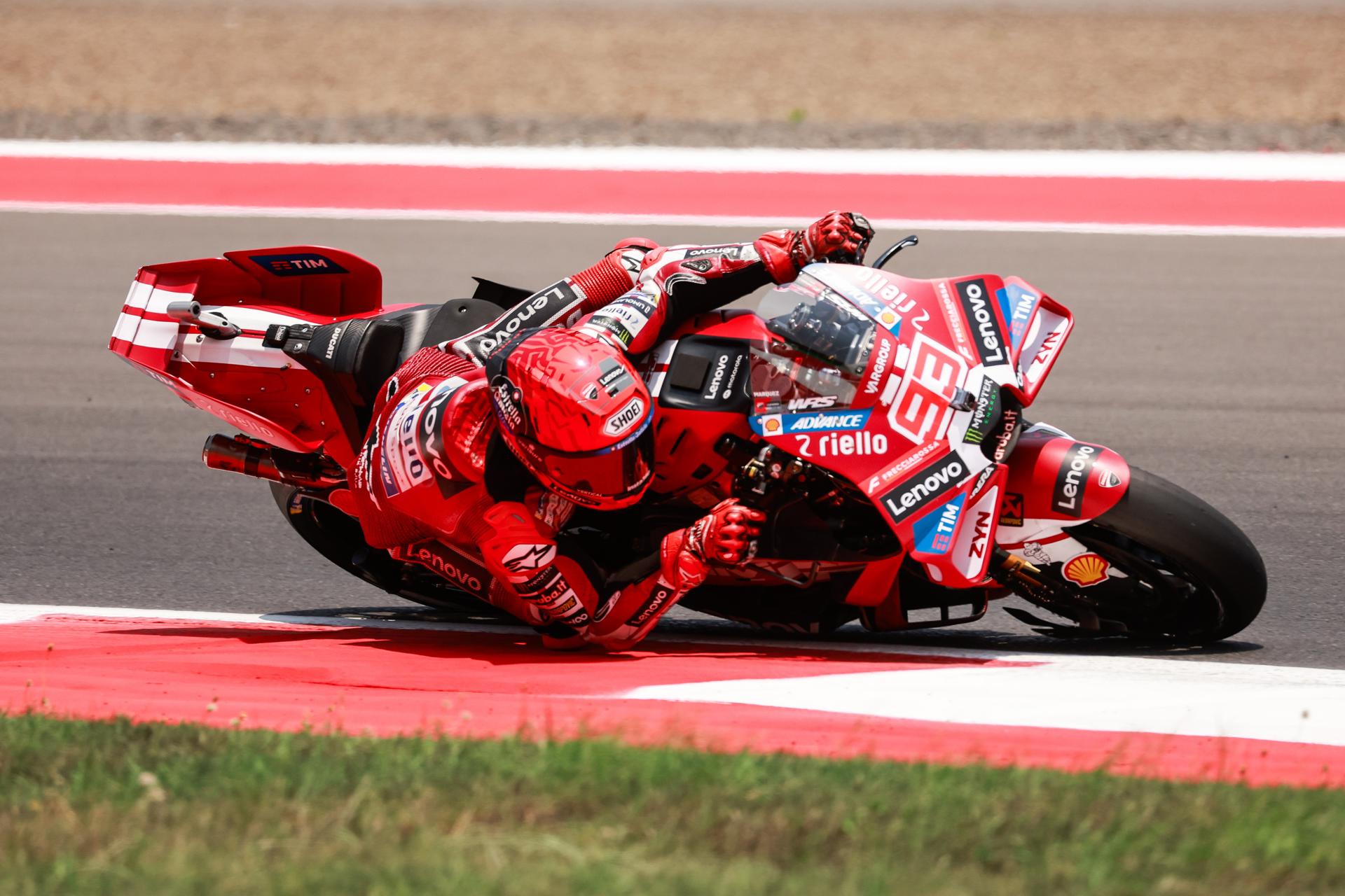 El piloto español Marc Márquez, este sábado durante el Gran Premio de Indonesia en el circuito de Mandalika. EFE/ MAST IRHAM