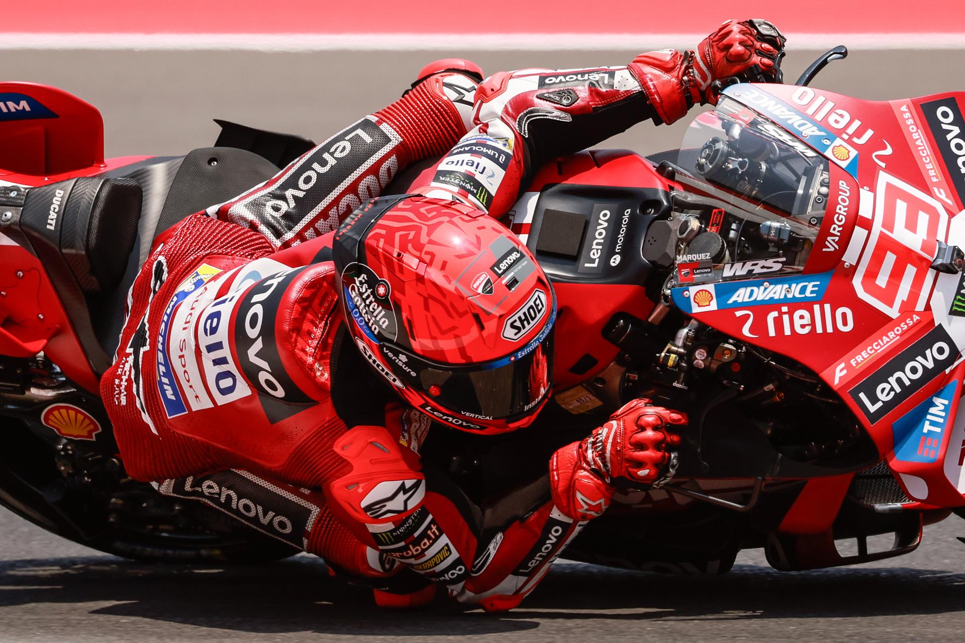 El piloto español Marc Márquez, este sábado en el Gran Premio de Indonesia de MotoGP, que se disputa en el circuito de Mandalika. EFE/MAST IRHAM