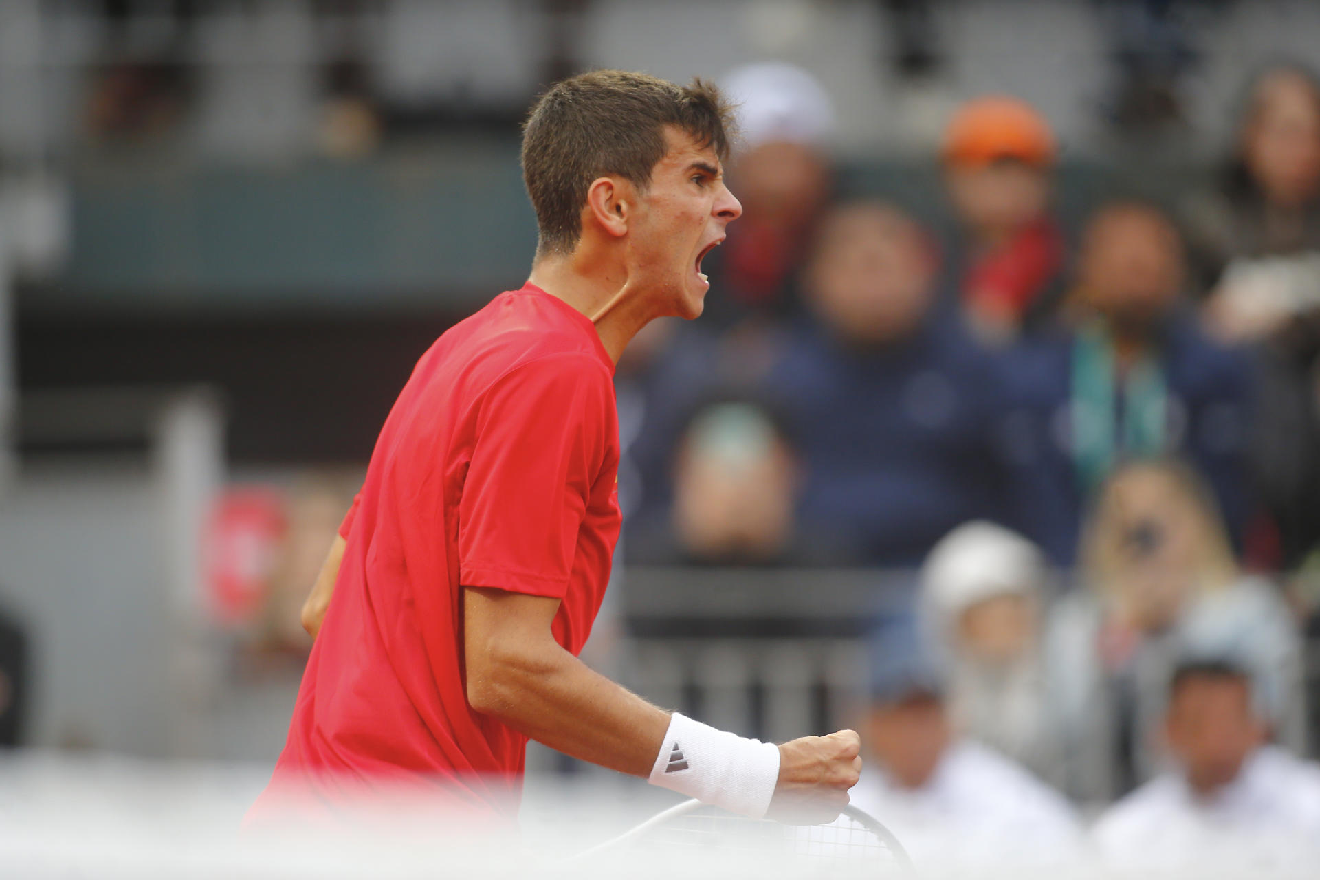 Fotografía del pasado 19 de septiembre, en la que puede verse al tenista Rafael Jódar, durante un partido. EFE/ Esteban Garay